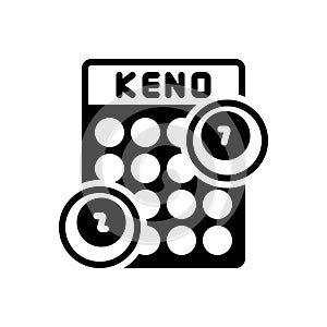 Black solid icon for Keno, casino and scratch