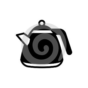 Black solid icon for Kettle, kettledrum and beverage