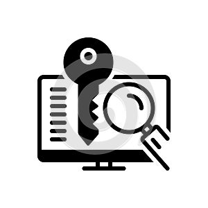 Black solid icon for Keylogger, code and technology photo