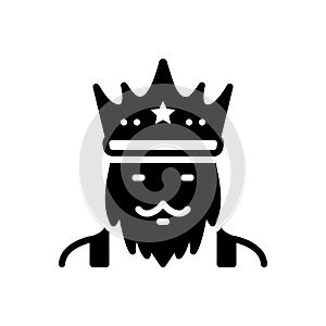 Black solid icon for King, monarch and emperor