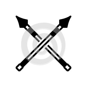 Black solid icon for Lance, javelin and spear