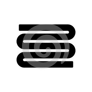 Black solid icon for Lap, laps and strand