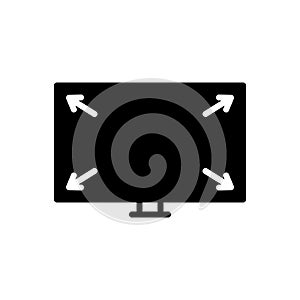 Black solid icon for Largely, monitor and screen