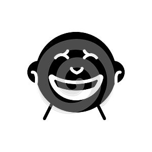 Black solid icon for Laugh, guffaw and jibe