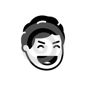 Black solid icon for Laughing, guffaw and nicker