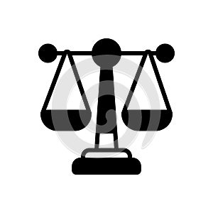 Black solid icon for Law, justice and syllogism