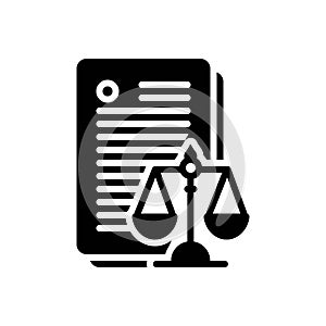 Black solid icon for Laws, enactment and law