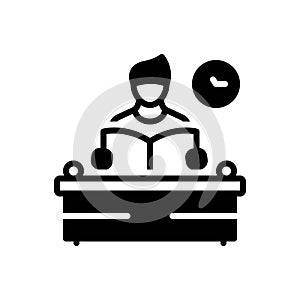 Black solid icon for Learning, educate and book