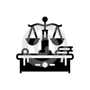 Black solid icon for Legal, lawful and court