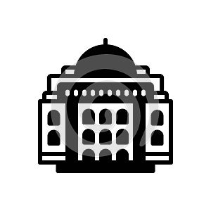 Black solid icon for Legislature, assembly and capitol