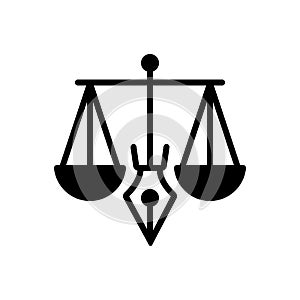 Black solid icon for Legitimacy, legality and justice