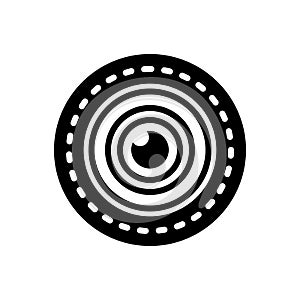 Black solid icon for Lens, camera and glass