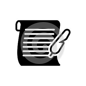 Black solid icon for Letter, messages and tidings