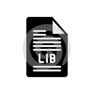 Black solid icon for Lib, file and liberal