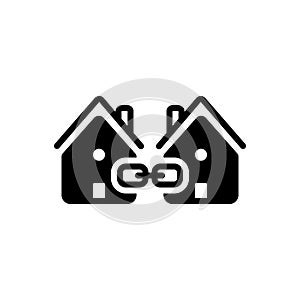 Black solid icon for Link, attachment and neighbor