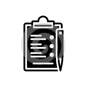 Black solid icon for Lists, index and clipboard