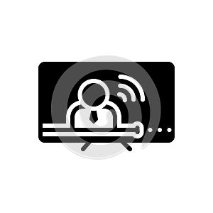 Black solid icon for Live, broadcast and computer