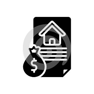 Black solid icon for Loan, mortgage and money