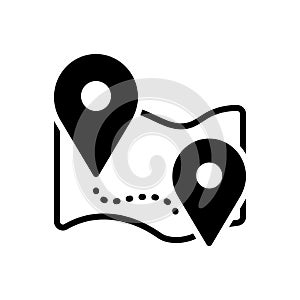 Black solid icon for Location, pointer and app