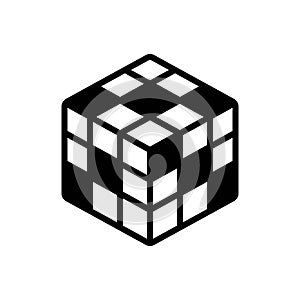 Black solid icon for Logic Game, logic and solving