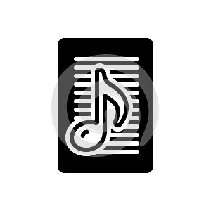 Black solid icon for Lyric, music and clef
