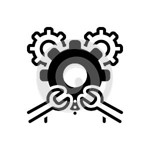 Black solid icon for Machinist, setting and tool