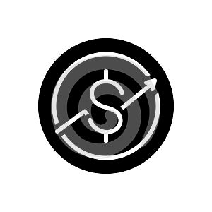 Black solid icon for Macroeconomic, investment and finance