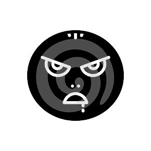 Black solid icon for Mad, insane and maniac