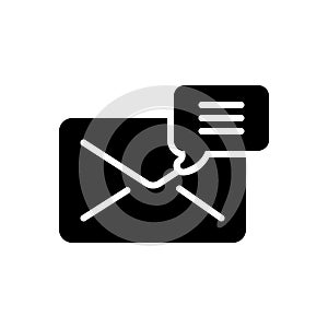 Black solid icon for Mail, correspondence and message