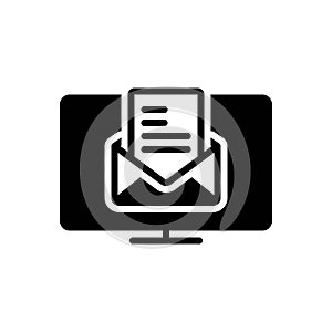 Black solid icon for Mailed, letter and email