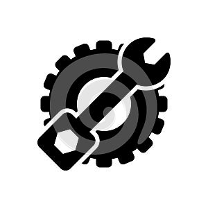 Black solid icon for Maintenance, preservation and protection