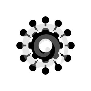 Black solid icon for Manage, administer and dominate