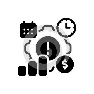 Black solid icon for Manage, setting and arrangement