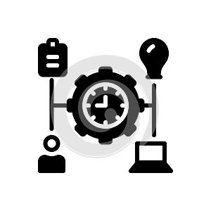 Black solid icon for Manage, transact and operate