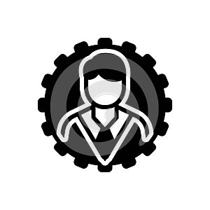 Black solid icon for Manager, executive and organizer