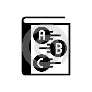 Black solid icon for Manual, guide and cicerone