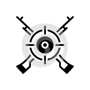 Black solid icon for Marksman, sharpshooter and tirailleur photo