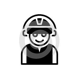 Black solid icon for Marshall, sheriff and worker