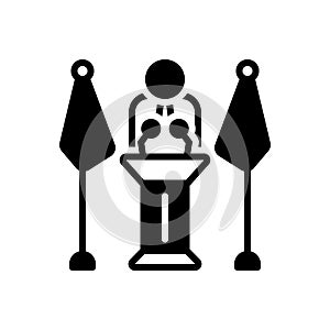 Black solid icon for Mayor, burgomaster and election photo