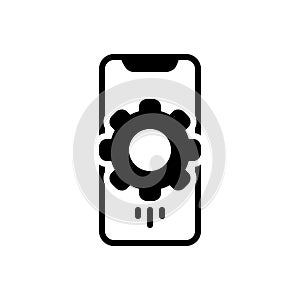 Black solid icon for Mdm, mobile and device