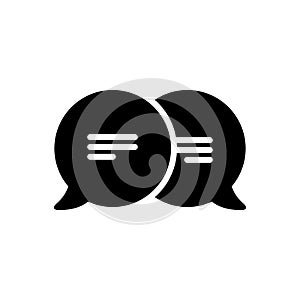 Black solid icon for Message, sms and email