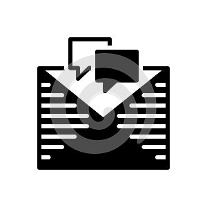 Black solid icon for Messages, tidings and letter