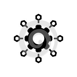 Black solid icon for Microservices, software and development