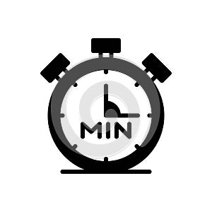 Black solid icon for Min, accurate and chronometer