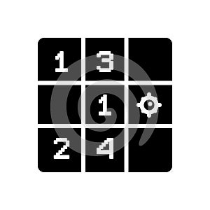 Black solid icon for Minesweeper, alicante and technology