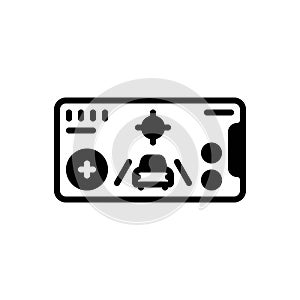 Black solid icon for Mobile Game, gamification and entertainment