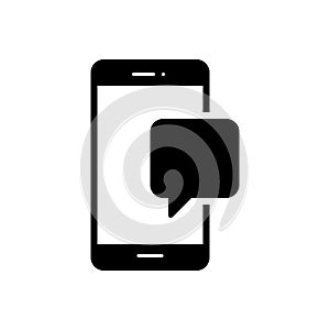 Black solid icon for Mobile, message and sms
