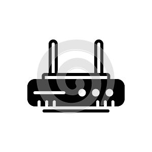 Black solid icon for Modem, broadband and routing