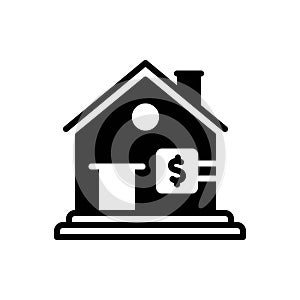 Black solid icon for Mortgage, rent and hostage