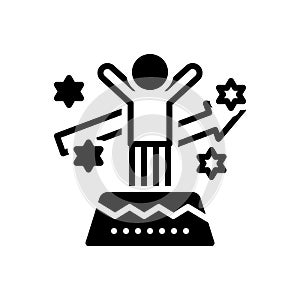 Black solid icon for Motivation, motive and incentive